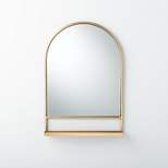 Arched Metal Frame Mirror with Shelf Brass Finish - Hearth & Hand™ with Magnolia