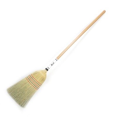 Handcrafted 55" Natural Corn Straw Broom with Hardwood Handle