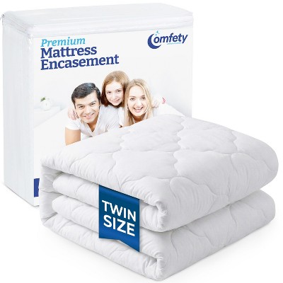 Waterproof Mattress Pad, Soft Bamboo Viscose Fitted Mattress Cover, Breathable Cooling Cover with Deep Pocket Fits Up to 16", Machine Washable