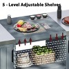 YOOCOZZ Outdoor 100% Fir Wood Rolling Grill Cart & Kitchen Island with Stainless Steel Top - 4 of 4