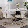 INFURNIC Dining Chairs Modern Corduroy Fabric Chair with Channel Tufting and Gold Metal Base for Kitchen and Dining Room, Beige, 25.5"*19.7"*37.4" - 2 of 4