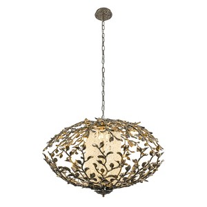 LLHZSY Vintage Retro French Globe Crystal Chandelier 16-Lights Fixture-Bronze, 33 1/2" W x 19 7/10"H - 1 of 4