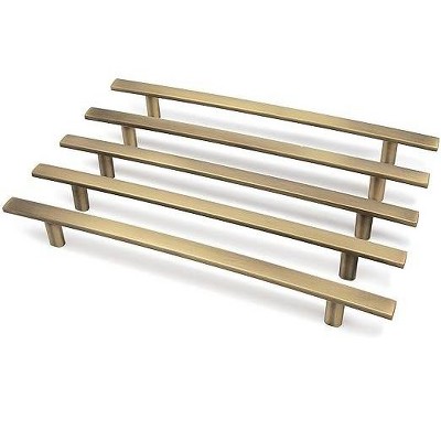 Matte Brass Modern Curved Bar Handle Pulls - 10 Pack