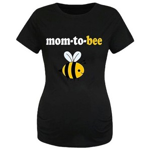 Women's Black Color mom-to-bee Print Maternity T-shirt - 1 of 4