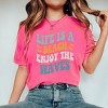 Simply Sage Market Women's Enjoy The Waves Distressed Short Sleeve Garment Dyed Tee - 2 of 3