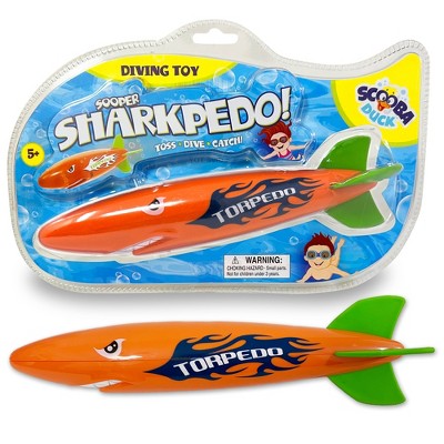 Scooba Duck Sooper Sharkpedo – 11” Torpedo Rocket, Dive & Catch Toy for Kids 5+