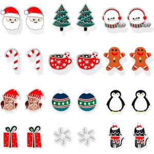 Festive Christmas Earrings: Tree, Snowflake & Candy Designs for Women & Teens, Stocking Stuffer Gifts - 1 of 4