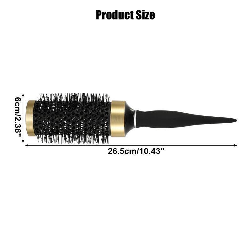 Unique Bargains Round Hair Brush Nano Thermal Ceramic Black 1.77", 4 of 7