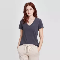 Women's Short Sleeve V-Neck T-Shirt - Universal Thread™ Charcoal Gray XXL