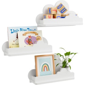 Attop Cloud Shelves for Kid’s Room Nursery Wall Deor Set of 3,White Cloud Bookshelf Floating Shelf - 1 of 4