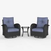LayinSun Outdoor Patio Furniture Set, Black Rattan Wicker Sectional Swivel Rocker Chairs Sets - 2 of 4