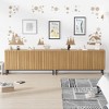 Wooden Sideboard Buffet – Fluted-Door Storage with Adjustable Shelf, Modern Freestanding Coffee Bar for Kitchen Dining Room Living Room - 2 of 4