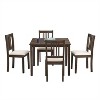 CIPACHO (1 Table with 4 Chairs)Wooden Dining Table Set, Mid Century Modern Square Wooden Kitchen Table and Upholstered Dining Chairs,Brown - 4 of 4