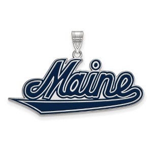 Black Bow Jewelry Sterling Silver Maine Black Bears NCAA Extra Large Pendant - 1 of 3