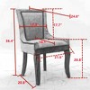 Anybear Thickened Fabric Chairs With Neutrally Toned Solid Wood Legs, Set of 2 - 2 of 4