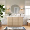 36"x36"Matte Round Rectangle Bathroom Vanity Mirror, Over-Sink Wall Mirror with HD Tempered Glass and Rust-Resistant Aluminum Frame,White - 2 of 4