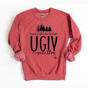 Simply Sage Market Women's Graphic Sweatshirt Too Cute For Ugly Sweaters - 1 of 2