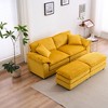 84.6" Convertible Sectional Sofas Corduroy 2-Seater Sofa with 2 Ottomans, 2 Back Pillows & 2 Toss Pillows ¨C Deep Seat Couch for Living Room - 3 of 4