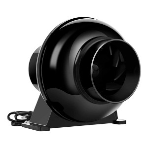 4" 195 CFM Inline Booster Duct Fan, Exhaust Blower For Grow Tent With Deflector, Removable Duct Ends With Locking Tabs, Ventilation Fan - 1 of 4