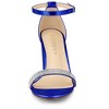 Allegra K Women's Rhinestone Ankle Strap Chunky Sandals - 2 of 4