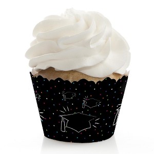 Big Dot of Happiness Hats Off Grad - Graduation Party Decorations - Party Cupcake Wrappers - Set of 12 - 1 of 4