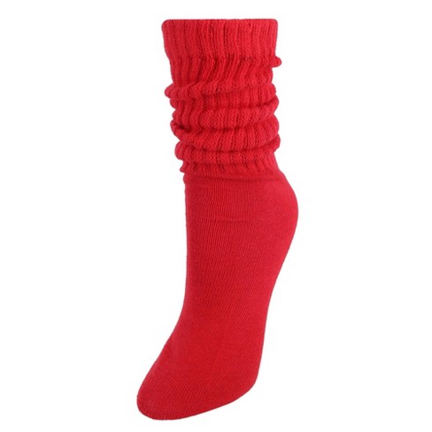 Ctm Women's Super Soft Slouch Socks (1 Pair), Red : Target