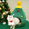 Christmas Tree Cat Beds House, Portable Indoor Cat Igloo Xmas Bed Cave for Small Dogs and Small Animals - 3 of 4