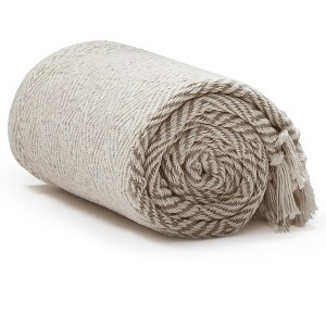 Americanflat 100% Cotton Throw Blanket - 50x60 - Neutral Lightweight Cozy Soft Throws for Bed, Sofa, or Chair. Available in a variety of Colorss - 1 of 4