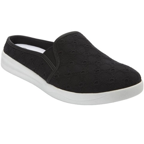 Женские кроссовки Comfortview The Camellia Slip On Sneaker Mule - 9 M, Black (Wide Widths Available)