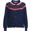 Lands' End Women's Drifter Lurex Ruffle Neck Jacquard Cardigan Sweater - 3 of 3