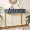 KIGFTSOD Sleek Console Table with Storage, Narrow Console Table with Two Drawers with Stripe Design for Living Room Hallway Entryway - 2 of 4