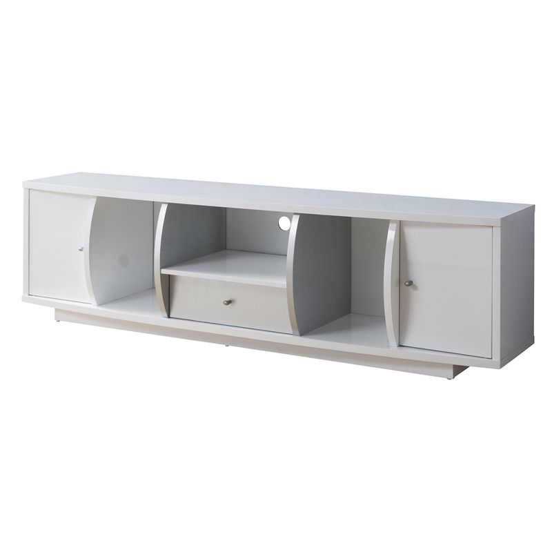 Gather Contemporary Wood 72-Inch TV Stand in Glossy White - Furniture of America, 4 of 8