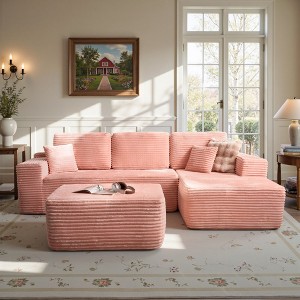 XIZZI Modular Sectional Sofa Couch, L/U-Shape Upholstered Couch, Modern Minimalist Couches for Living Room, Free Combination Deep Seat Corner Couch - 1 of 4