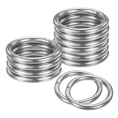 Unique Bargains Dream Catcher Stainless Steel Macrame Wreath Floral Round Metal O Rings 12 PCS