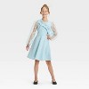 Girls' Astrid Long Sleeve Empire Waist Dress - Sky Blue - 3 of 3