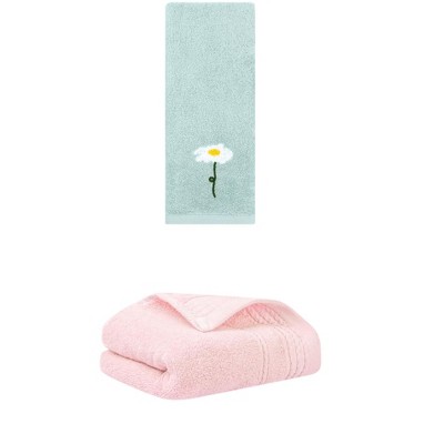 REGALWOVEN Bathroom Soft Absorbent Hand Towel 14" x 30"/13" x 30" 2 Pcs