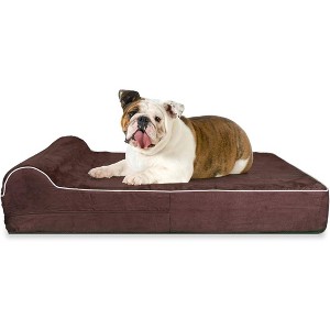 KOPEKS Dog Bed With Pillow Orthopedic Memory Foam Waterproof Large - Brown - 1 of 1