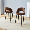 SKRAN Rotatable Bar Stools Fabric Upholstered Bar Chair Island Stools with Backrest and Metal legs for Kitchen Island, Cafe, Pub - 2 of 4