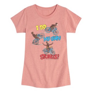 Girls' - Curious George - Classic Cartoons Fitted Short Sleeve Graphic T-Shirt - 1 of 4