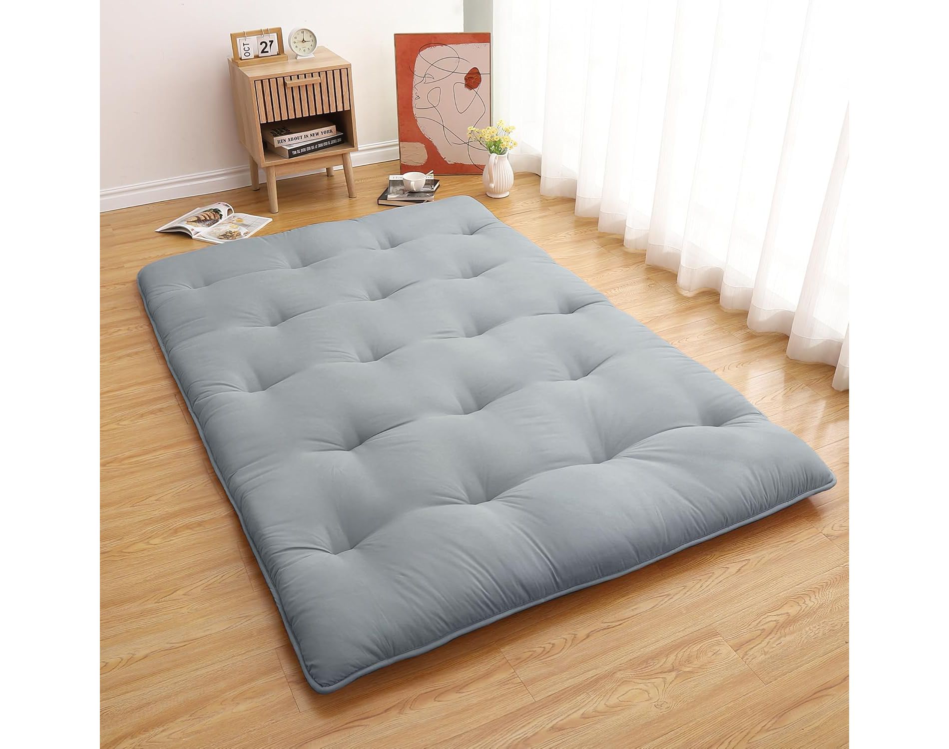 Acekool Foldable 5-Layer Futon Mattress, High-Density Foam Floor Bed, Portable Guest Bed for Living Room Bedroom Travel