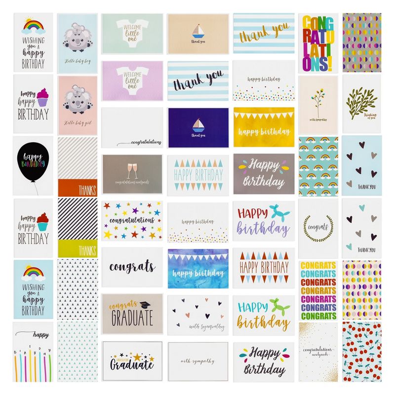 Best Paper Greetings 144 Pack Assorted All Occasion Greeting Cards with Envelopes for Birthday, Graduation, Baby Shower, Sympathy, 48 Designs, 4x6 In, 1 of 9