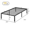 Heavy-duty bed frame with storage space, metal platform base with steel support bars, quiet, easy to assemble, no box spring required - 4 of 4