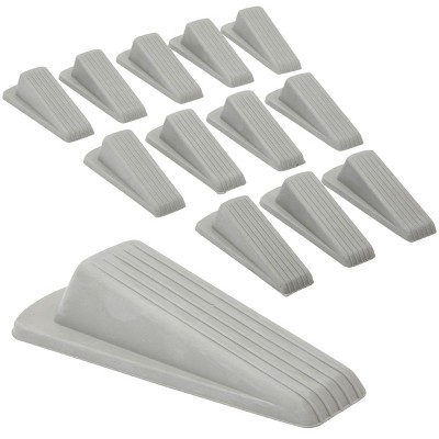 Stockroom Plus 12 Pack Large Rubber Stop Door Stopper & Wedge for Carpet, Wood, Tile Floor, 4.8 in, Gray
