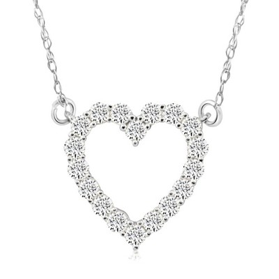 Pompeii3 1/2Ct Heart Diamond Pendant in 10k White or Yellow Gold