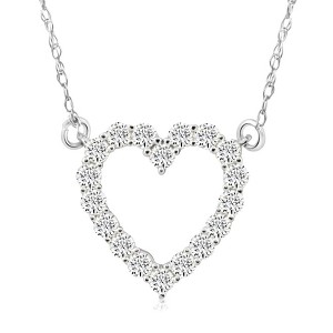Pompeii3 1/2Ct Heart Diamond Pendant in 10k White or Yellow Gold - 1 of 4
