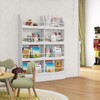 Infans 4-Tier Kids Bookshelf Toy Storage Bookcase Rack Wall w/ Anti-toppling Kits White - image 3 of 4