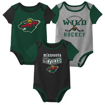 NHL Minnesota Wild Baby Boys' Game Winner 3pk Bodysuit Set - 6-9M