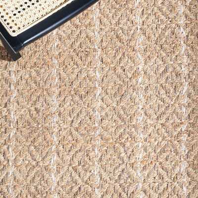 Handmade Square 6' Orange and Natural Wool Area Rug