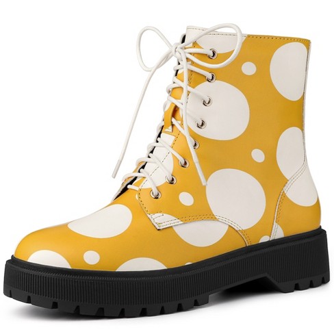 Yellow combat best sale boots womens