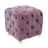 Lyngins Velvet Square Ottoman with Tapered Legs,Ottoman Bench for Living Room,Bedroom - 4 of 4